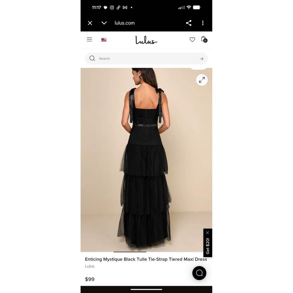 NWT Lulus Mystique Black Tulle Tie-Strap Tiered Maxi Dress Corset Gown small - Picture 2 of 8